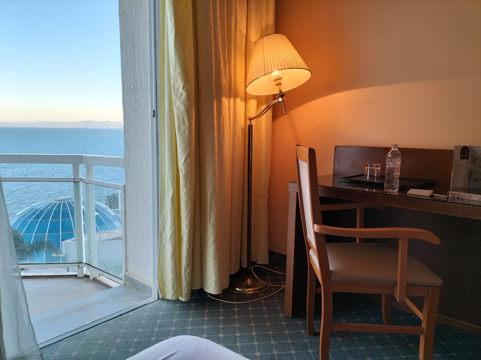 Room with a private balcony overlooking the Mediterranean Sea